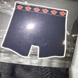 Black Boxer Briefs with Rose Detail